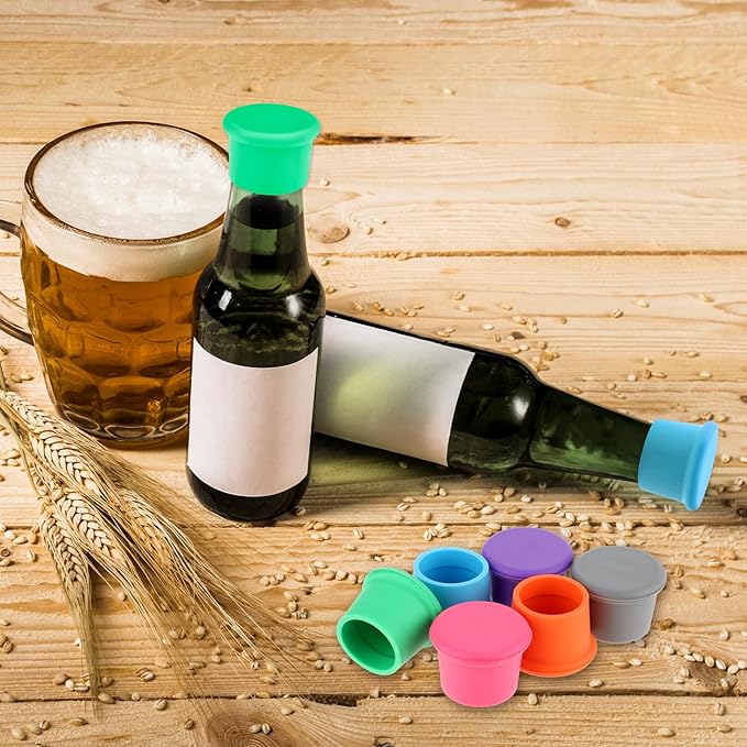 Reusable Sparkling Wine Bottle Stopper 6 Pcs Silicone Wine Stoppers Rubber Wine Stoppers For Bottles Glass Corks Beverages Beer Champagne Bottles For Corks To Keep Wine Storage Fresh Tools