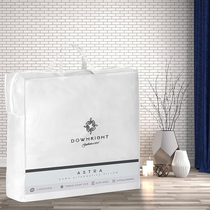 Downright 233 Thread Count 27 oz Astra LikeDown Pillow, 20" x 26", Standard 20 x 26