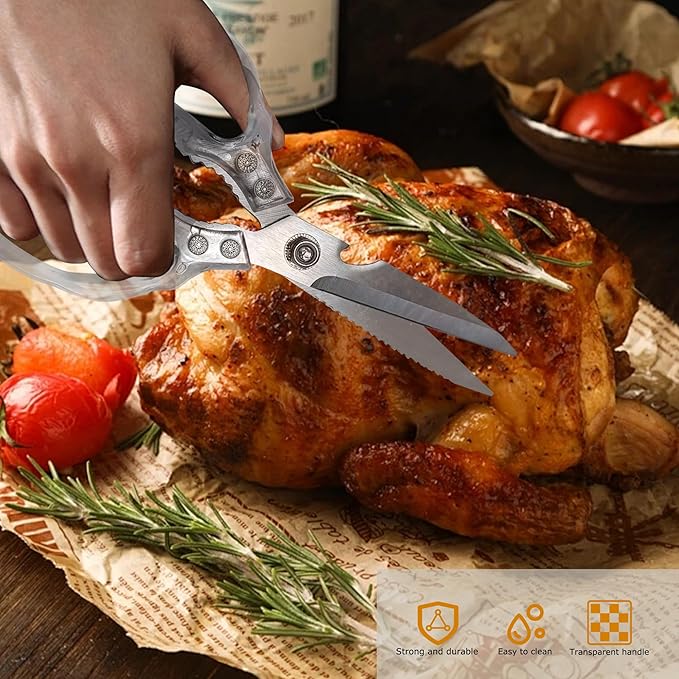Kitchen Scissors, Heavy Duty Sharp Kitchen Shears Dishwasher Safe, Kitchen Accessories Cooking Shears for Kitchen Meat Chicken Fish Poultry Herb Bread (Blade Gold)