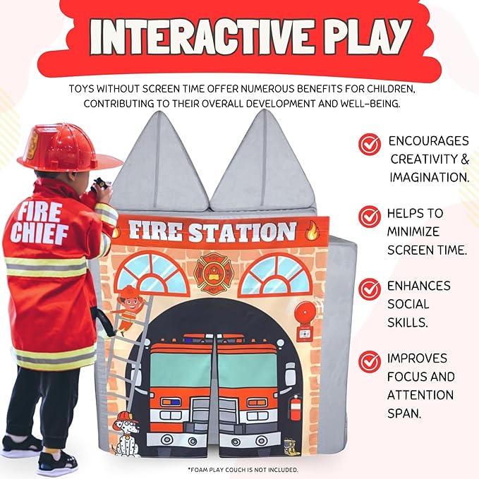 Play Panel for Childrens Foam Sofa Kids Couch (Firehouse)