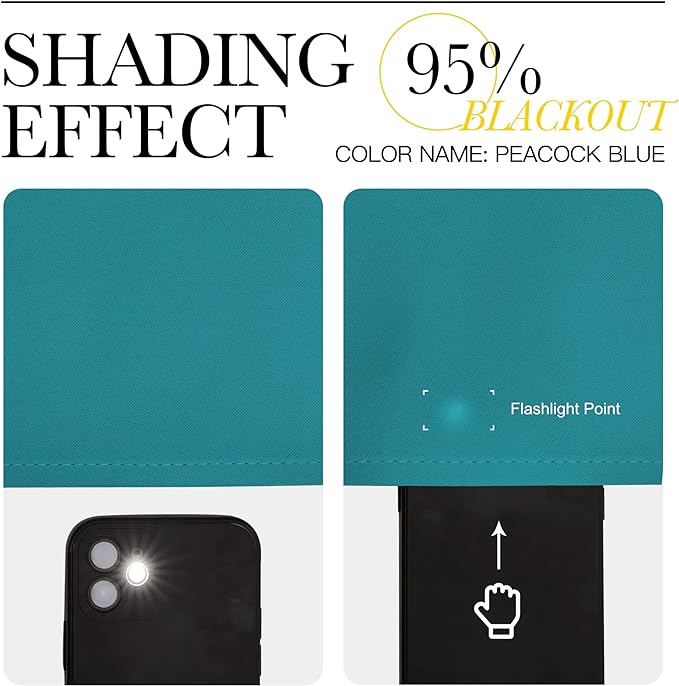 NICETOWN Room Darkening Curtains 45 inch Length 2 Panels, Thermal Insulated Grommet Blackout Curtains for Modern Casual Elegant Bedroom Kids Room Theme Decoration (Peacock Teal, 2 Pieces, W29)