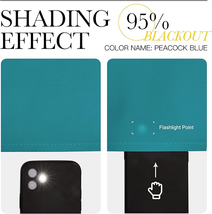 NICETOWN Room Darkening Curtains 63 inch Length 2 Panels, Thermal Insulated Grommet Blackout Curtains for Modern Casual Elegant Bedroom Kids Room Theme Decoration (Peacock Teal, 2 Pieces, W42)