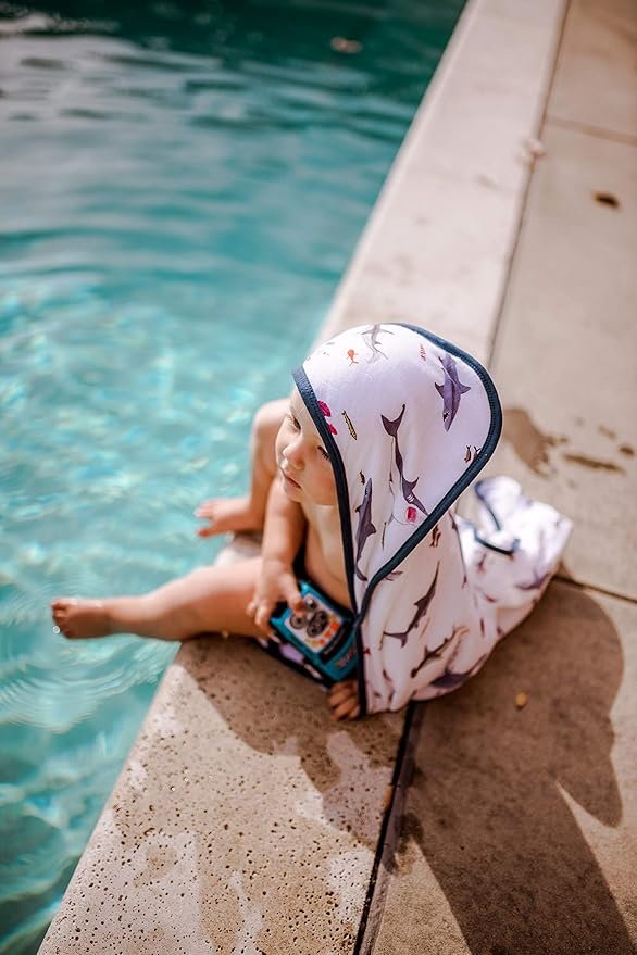 Little Unicorn Cotton Muslin & Terry Hooded Towel, Larger Size 1-6 Years