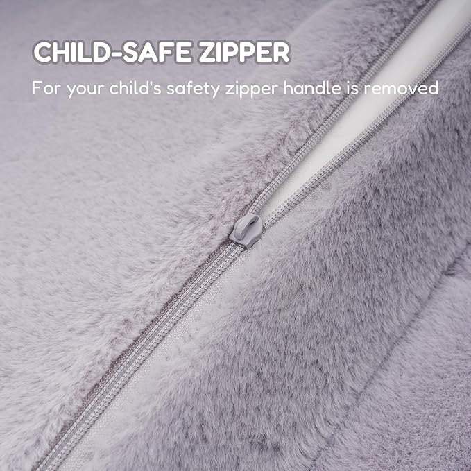 Kids Sofa Chair for Toddler, 2-in-1 Folding Soft Baby Couch with Removable Cover, Comfy Plush Children's Recliner, Convertible Floor Sofa Bed to Lounger for Girls Boys Age 1-3,Owls Grey