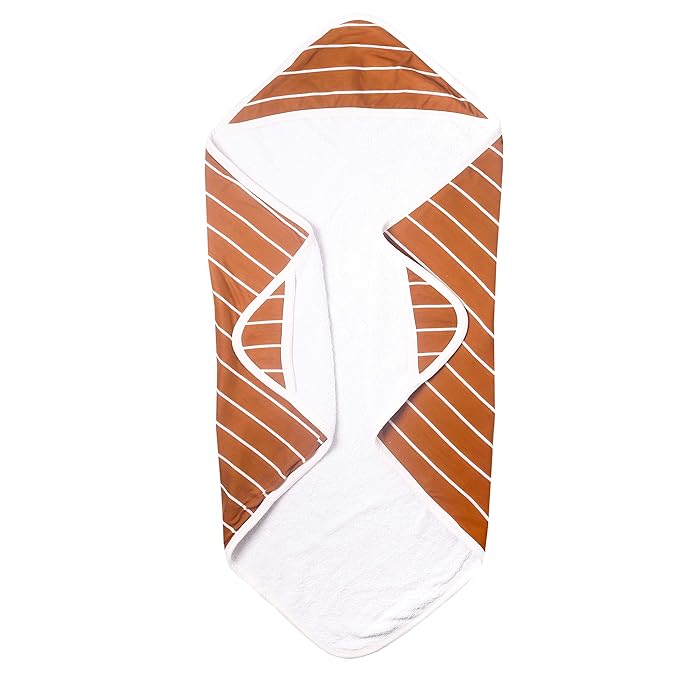 Copper Pearl Hooded Bath Towels Premium Knit/Terry Cloth Baby Towels with Hood, Pockets, and Cool Designs - Great to Gift and Make Bath Time Fun - Baby Bath Towel, Camel Stripe