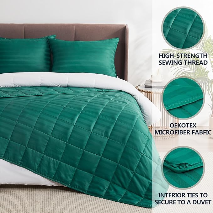 Weighted Blanket (36"x48" 5lbs) Weighted Blanket Cooling Blanket for Sleeping,Throw Size Breathable Blanket with Premium Glass Bead(Dark Green)