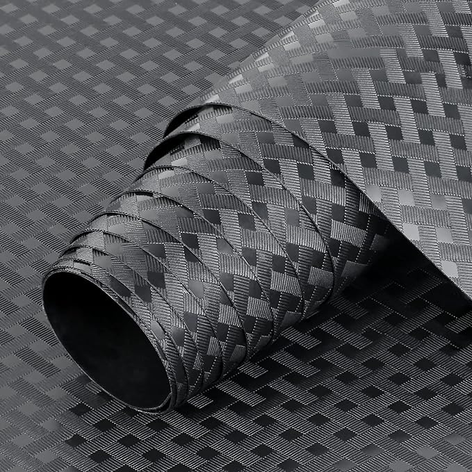 HooTown Shelf Liner Kitchen Cabinet Drawer Mats 11.8 Inch Wide x 157.5 Inch Long, Non Adhesive EVA Rubber Washable Waterproof Pantry Closet, Cupboard, Drawer Organizer Mat, Black