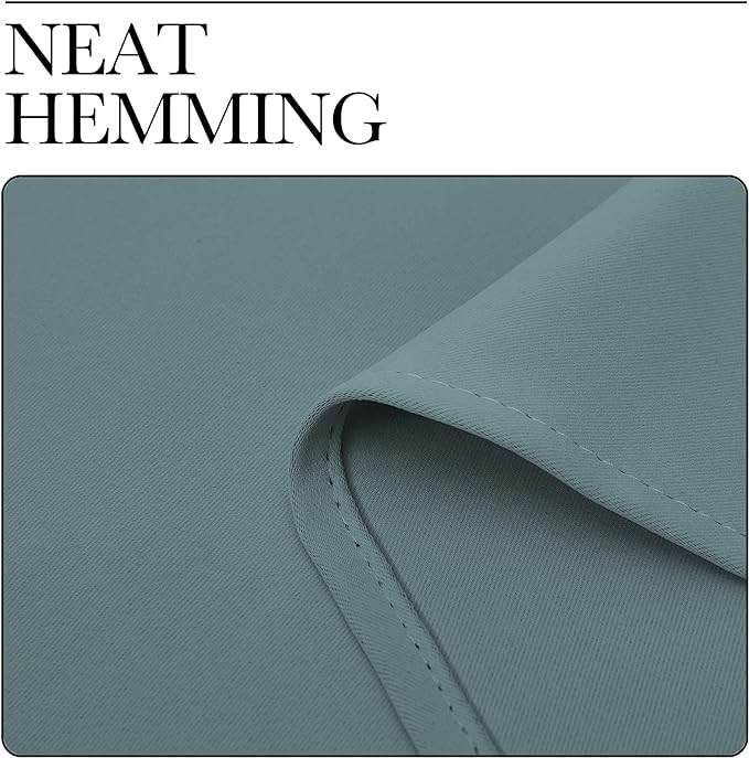 NICETOWN Modern Blackout Curtains Noise Reducing, Thermal Insulated and Privacy Room Darkening Drape Panels for Boy's Guest Room Door Small Short Window (Greyish Blue, 2 Panels, W34 x L45 -Inch)