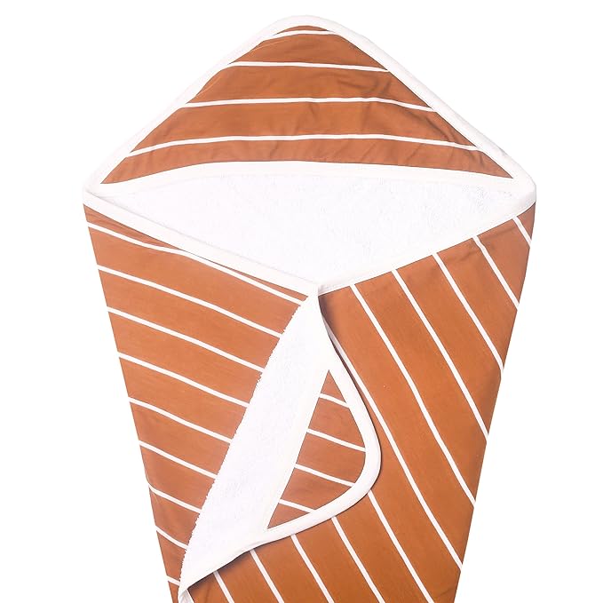 Copper Pearl Hooded Bath Towels Premium Knit/Terry Cloth Baby Towels with Hood, Pockets, and Cool Designs - Great to Gift and Make Bath Time Fun - Baby Bath Towel, Camel Stripe