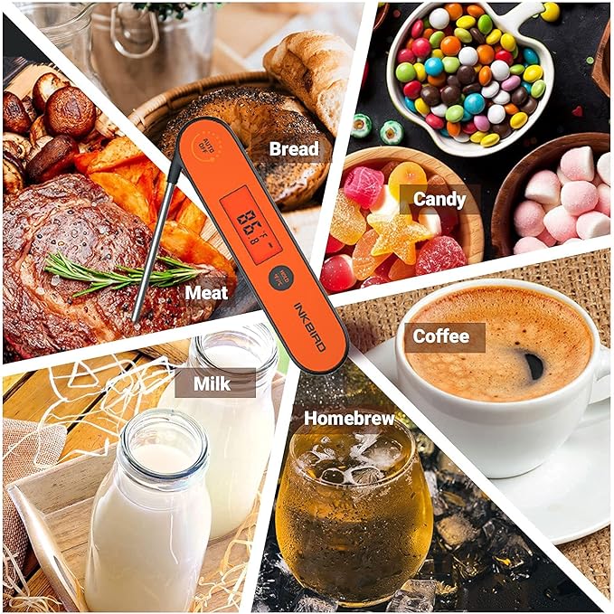 Inkbird WiFi Grill Thermometer & Instant Read Thermometer IHT-1P, Rechargeable Digital BBQ Meat Thermometers with Alarm Timer Graph Calibration Magnet for Food Oven Smoker Kitchen