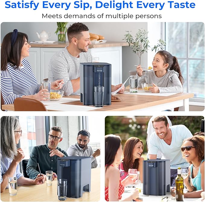 Waterdrop Mega Electric Water Filter Pitcher, Dispenser, 200-Gallon Filtered Water Pitcher, NSF/ANSI 42&53&401&372, Reduce PFAS, Lead, Chlorine, 27-Cup, Blue, with 1 Filter, ๐๐จ๐๐ฌ ๐ง๐จ๐ญ Lower TDS