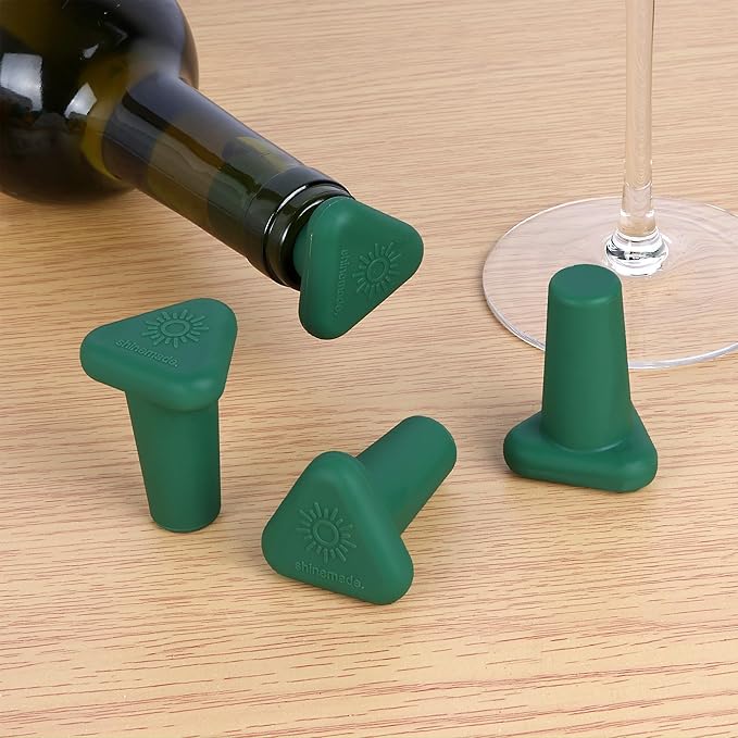 Wine Stoppers,Set of 4 Silicone Corks - Uncork,Heavy-Duty for all Bottles
