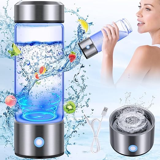 Hydrogen Water Bottle, Hydrogen Water Bottle Generator with PEM SPE Technology, 3Min Quick Electrolysis, Rechargeable Portable Hydrogen Water Bottles for Office/Travel/Exercise/Daily Drinking/Gift