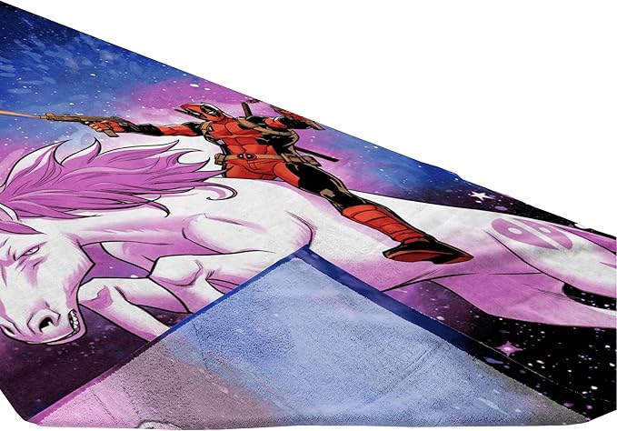 Jay Franco Marvel Deadpool Unicorn Galaxy Bath Pool Beach Towel - Super Soft & Absorbent 100% Cotton Towel, Measures 28 x 58 inches