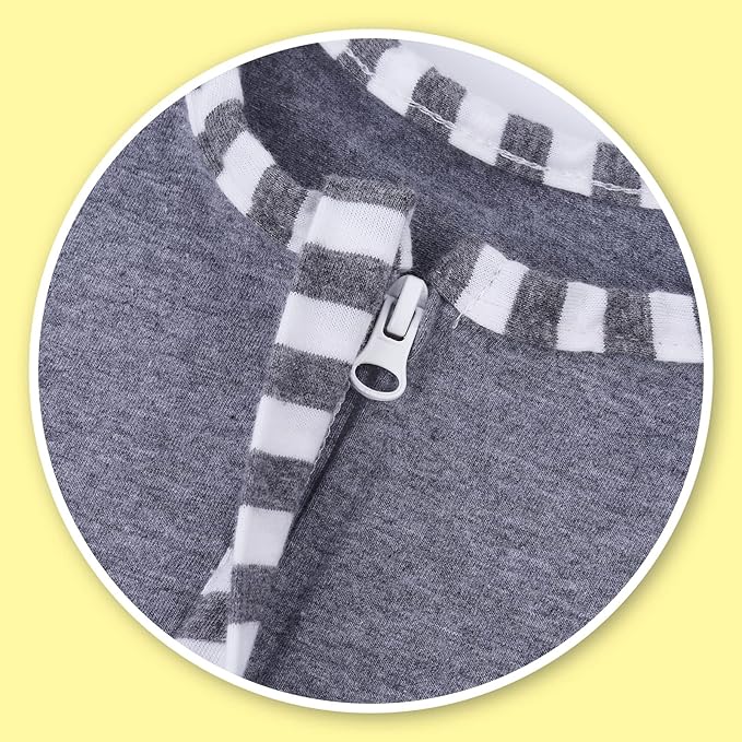 Baby Blanket Sack with Arms Free Design,Transition to Arms Free Wearable for Newborn Girl and Boy, Large 6-9Months, Grey Color