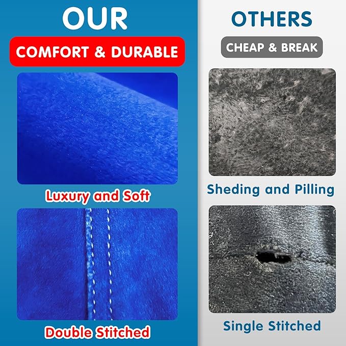 Lukeight Stuffed Animal Storage Bean Bag Chair Cover for Kids, Zipper Beanbag Chair Cover for Organizing Toddler and Kids' Rooms Plush Toys (Solid Blue, X-Large)