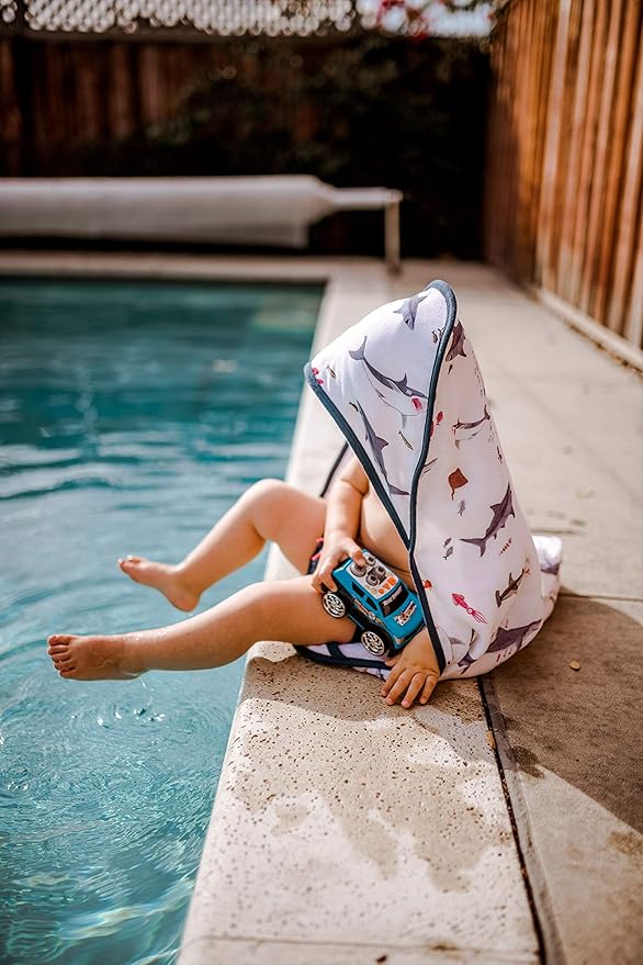 Little Unicorn Cotton Muslin & Terry Hooded Towel, Larger Size 1-6 Years