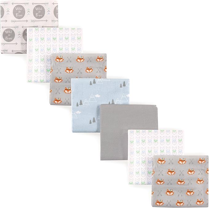 Luvable Friends Unisex Baby Cotton Flannel Receiving Blankets, Wild & Free, One Size