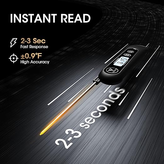 DOQAUS Digital Meat Thermometer, Instant Read Food Thermometer for Cooking, Kitchen Probe with Backlit, Cooking Temperature Probe for Turkey, Grill, BBQ, Baking, Bread, Sourdough