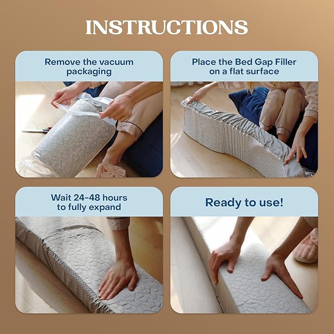 FeelAtHome Bed Gap Filler for Full Bed | Bed Wedge Pillow for Headboard to Close The Gap (0-8") Between Headboard and Mattress - Full Size (54"x10"x5")