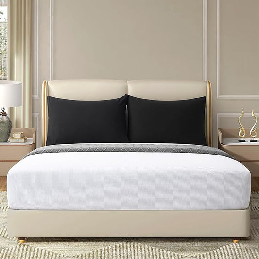 Travel Pillow Cases 14x20 Microfiber Black Pillow Covers Soft Comfortable Not Shrink Toddler Pillow Cases Set of 2 Envelope Style Pillowcases