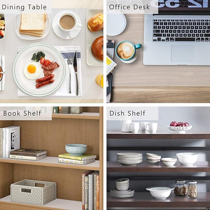 HooTown Shelf Liner Kitchen Cabinet Drawer Mats 23.6 Inch Wide x 19.6 Feet Long, Non Slip EVA Plastic Water Resistant Pad for Bathroom Drawers,Shoe Shelves, Under Sink, Clear