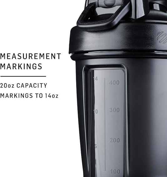 BlenderBottle Classic V2 Shaker Bottle Perfect for Protein Shakes and Pre Workout, 20-Ounce, Black