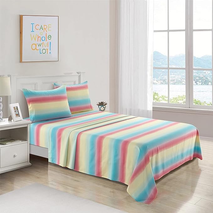 Heritage Kids Rainbow Ombre Full 4-Piece Sheet Set
