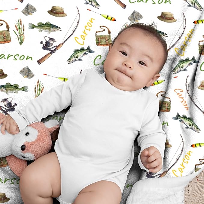 Custom Fishing Blankets and Throws,Fishing Gifts, Gifts for Fisherman,Custom Fish Blankets Fishing Gift for Man, Fish Hunter Gifts Throw Blanket, Fathers Day Fishing Gifts for Men,Teens Size-50"x60"