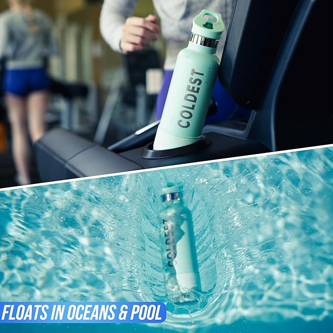 Coldest Sports Water Bottle with Straw Lid Vacuum Insulated Stainless Steel Metal Thermos Bottles Reusable Leak Proof Flask for Sports Gym (Captain Blue, 40 oz)