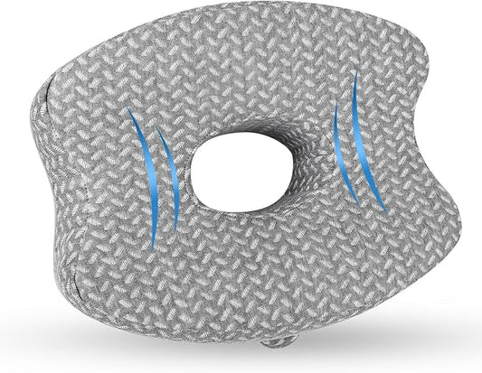 Knee Pillow for Side Sleepers, Knee Pillow - Soothing Pain Relief for Sciatica, Back, HIPS, Knees, Joints Pain, Memory Foam Leg Pillow Pregnancy Pillow Removable and Washable Cover (Grey)