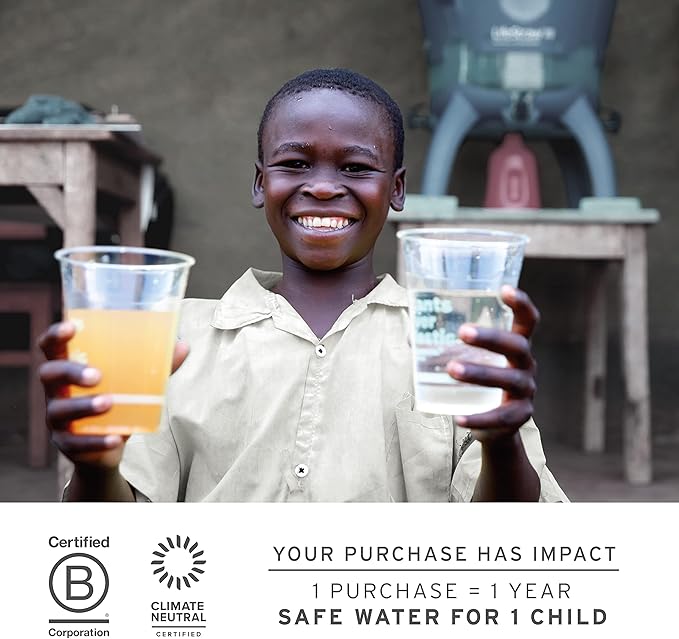 LifeStraw Go Series – Insulated Stainless Steel Water Filter Bottle for Travel and Everyday use removes Bacteria, parasites and microplastics, Improves Taste, 24oz Polar White