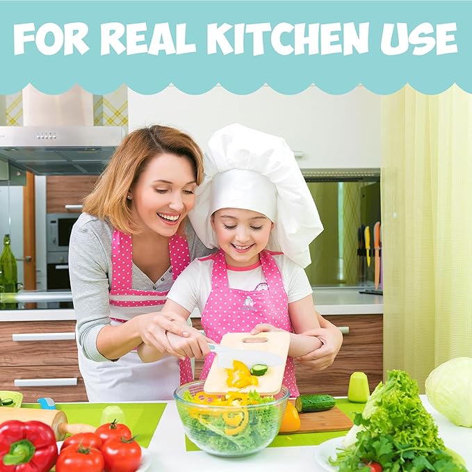 Kid Knives 3 Piece Nylon Kitchen, Kid Safe Knives, Kids Knives for Real Cooking, Toddler Knives Kids Knife Set for Cooking and Baking Kid Friendly Knives - (Multi Green)