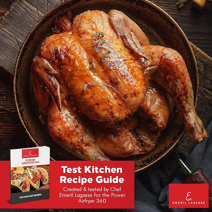 Emeril Lagasse Everyday 360 Air Fryer, 360° Quick Cook Technology, XL capacity,12 Pre-Set Cooking Functions including Bake, Rotisserie. Broil, Pizza, Slow Cook, Toaster and Much More, Stainless Steel