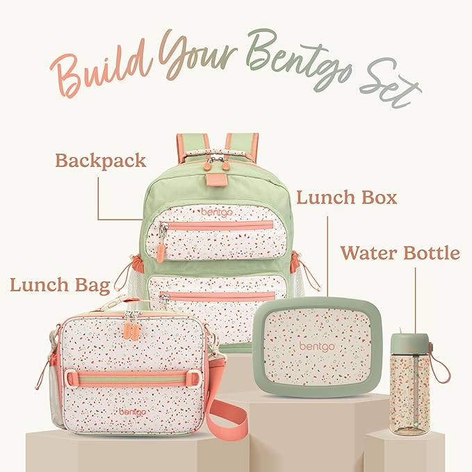 Bentgo Kids Water Bottle (Whimsy & Wonder Collection) - Leak-Proof Durable Tritan 15 oz. Cup for Kids/Toddlers 3+; Flip-Up Safe-Sip Straw for School, Sports, Daycare, Camp & More (Geo Speckle)
