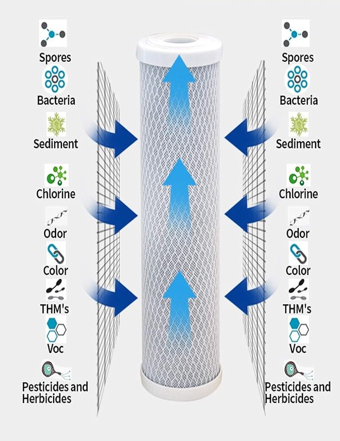 CFS – Carbon Block Water Filter Cartridges Compatible with SCWH-5 HF-150A, HF-160, HF-360A, and HF-365 Models – Removes Bad Taste – Under-Sink Water Filter Replacement Cartridge – 5 Micron (2 Pack)