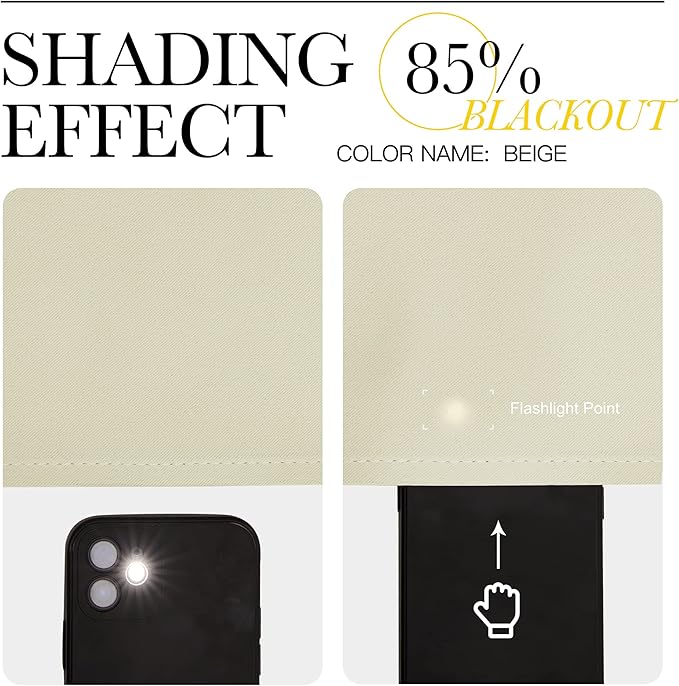 NICETOWN Kitchen Curtains for Decoration, Thermal Insulated Grommet Room Darkening Draperies/Panels for Laundry (Beige, 2 Panels, W42 x L68 inches)