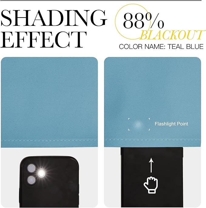 NICETOWN Room Darkening Curtain Panels - Toddler Boy Bedroom Drapes with Grommet, Energy Smart Window Treatment Curtains(Teal Blue, 42 inches W x 90 inches L, 2 Panels)