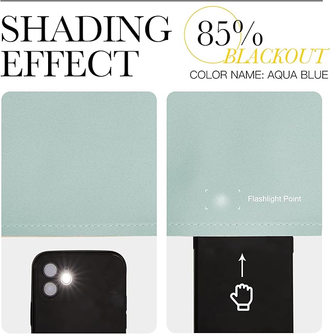 NICETOWN Patio Glass Door Panels - Blackout Curtains for Bedroom/Living Room, Privacy Panel Drapes for Dining Room and Guest Room (Aqua, 42 inches Wide x 90 inches Long, 1 Pair)