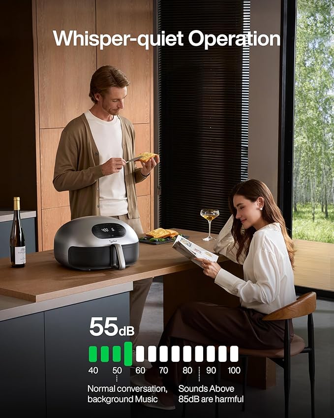 Dome Air Fryer, No.1 Cooking Speed Large Air Fryer with Superior Airflow, Self-cleaning Smart Digital Air Fryer with Dishwasher Safe Basket for Quick Easy Meals, Up to 32 Chicken Wings Capacity