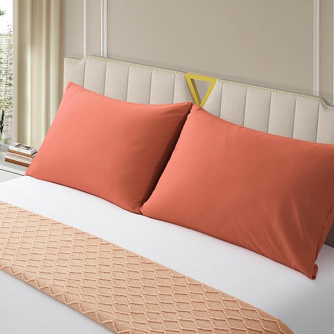 Small Pillow Cases 14x20 Toddler Pillow Cases Set of 2 Soft Comfortable Not Shrink Microfiber Pillowcases Set Orange Red Pillow Covers Envelope Style