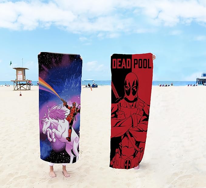 Jay Franco Marvel Deadpool Unicorn Galaxy Bath Pool Beach Towel - Super Soft & Absorbent 100% Cotton Towel, Measures 28 x 58 inches