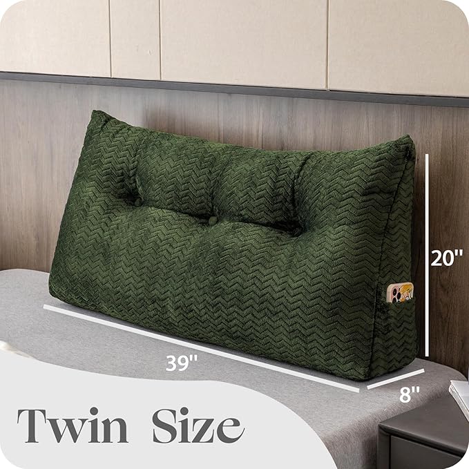 Large Bolster Triangular Headboard Wedge Backrest Positioning Support Bed Rest Reading Pillows Headboard Wedge Pillows for Day Bed Bunk Bed with Removable Cover