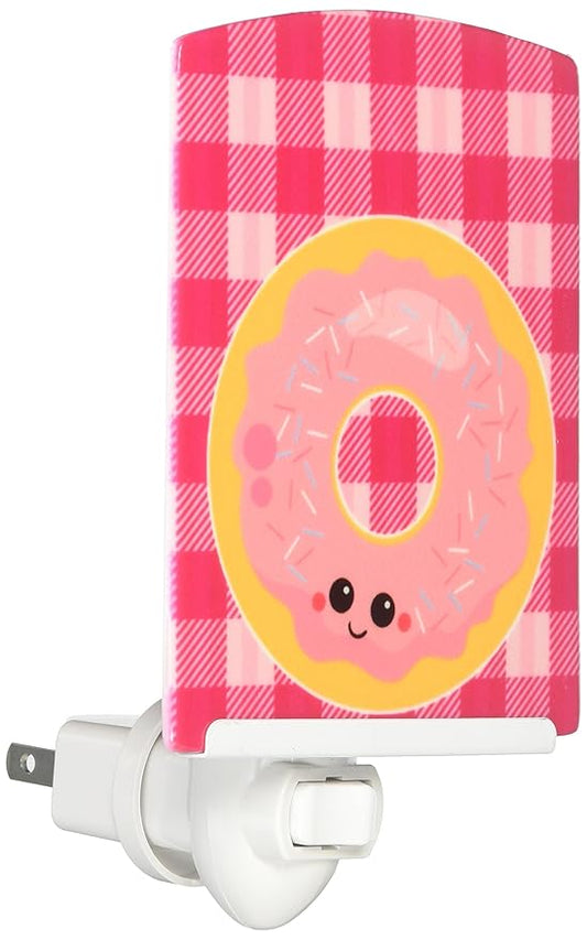 Caroline's Treasures BB7048CNL Donut Face Ceramic Night Light Compact, UL-Certified, Ideal for Bedroom, Bathroom, Nursery, Hallway, Kitchen, 6x4x3, Multicolor