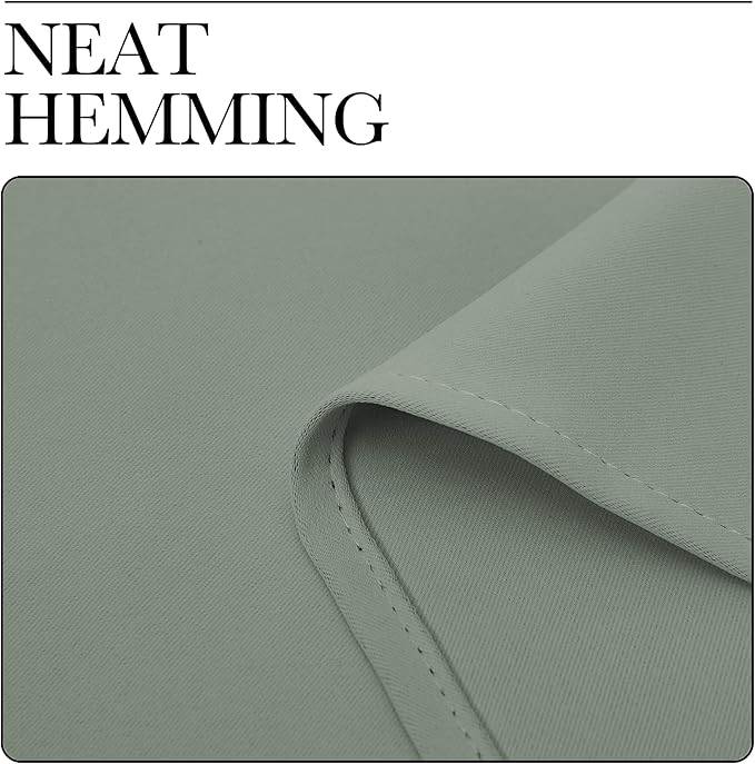 NICETOWN Bedroom Curtain Panels Blackout Draperies, Thermal Insulated Solid Grommet Blackout Curtains/Drapes (Greyish Green, 1 Pair, 55 by 68-inch)