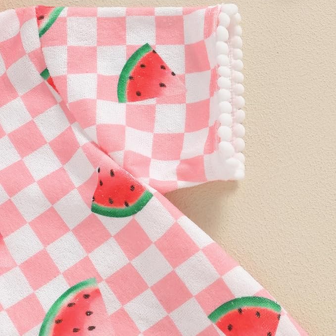 Toddler Beach Towel with Hood Kids Waffle Swim Cover Up Bath Towel Surf Poncho Boys Girls Hooded Beach Towel (Pink Watermelon, 2-3 Years)