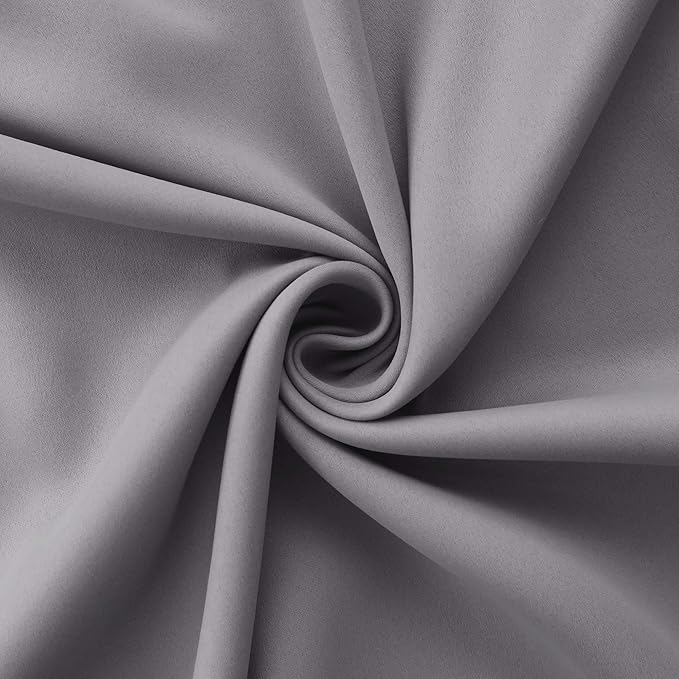 Mrs.Naturall Light Grey Blackout Curtains for Bedroom,Thermal Insulated Grommet Room Darkening Curtains for Living Room 72 Inches Long,Pale Gray