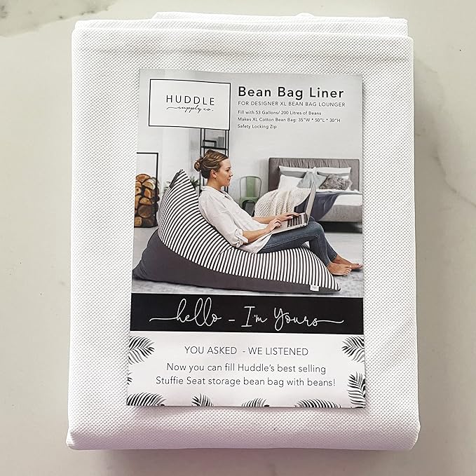 Huddle Supply Co Bean Bag Liner for Large Designer Stuffie Seat Bean Bag Cover