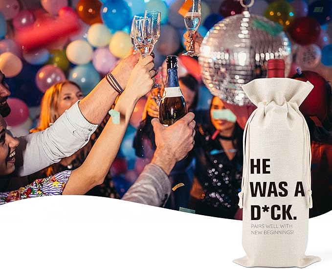 Breakup Gift,Divorce Gifts for Women,Divorce Party,Women Divorce Wine Bags,Comfort Gifts,Cheer Up Gifts for Women,Divorce Party Decorations for Women,1 Drawstring Gift Wine Bag,Q18