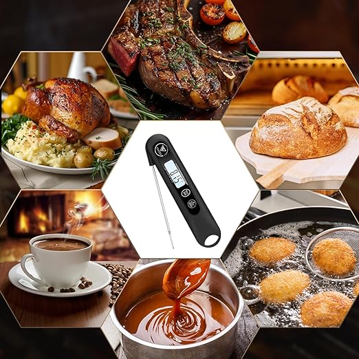 DOQAUS Digital Meat Thermometer, Instant Read Food Thermometer for Cooking, Kitchen Probe with Backlit, Cooking Temperature Probe for Turkey, Grill, BBQ, Baking, Bread, Sourdough